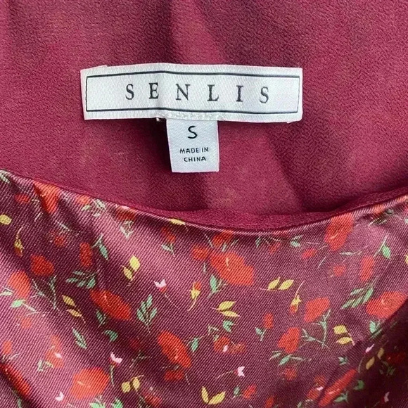 🆕Senlis Whispy Rose Michele Puff Sleeve Top S🆕 - Picture 11 of 15